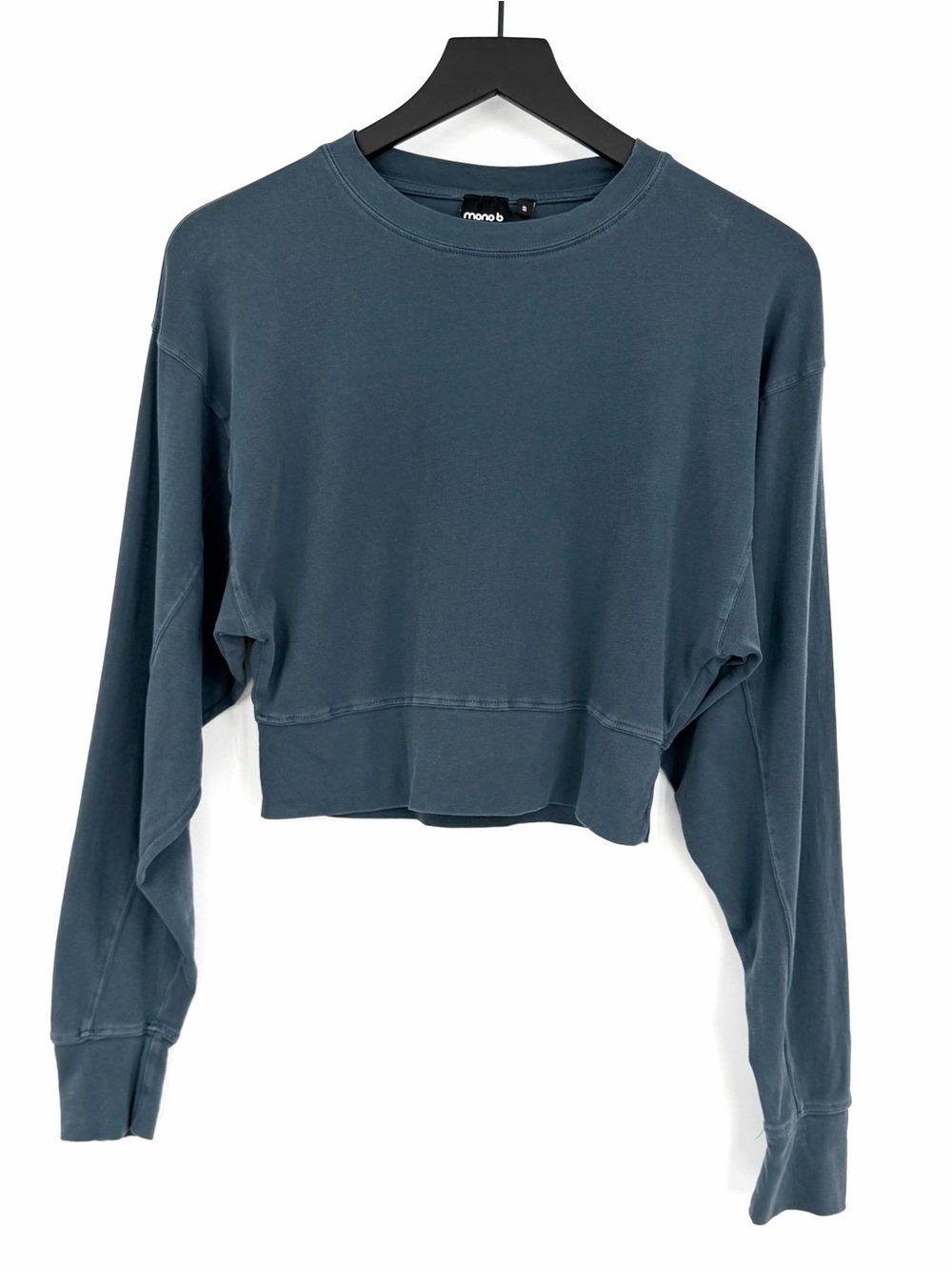 MONO B Cropped Long Sleeve Shirt Teal S
